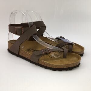 Birkenstock Yara Nubuck Leather Sandals Womens 42 11 Reg Mocha Brown Strappy NWT